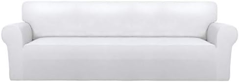 PureFit Stretch Couch Covers for Sofa 4 Seater Slipcovers White by PureFit