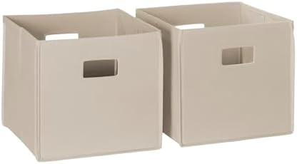 RiverRidge Folding Storage Bins - 2-pack of 10in Tall Taupe Cubes by RiverRidgeHome