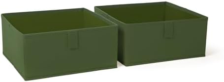 RiverRidge Folding Storage Bins - 2-pack of 5in Tall Olive Cubes by RiverRidgeHome