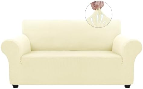 Asnomy Stretch Couch Covers Washable, loveseat Covers Slipcovers,Off-White by Asnomy