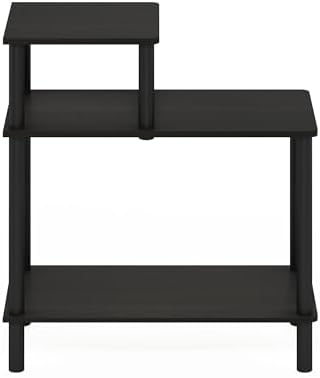 Furinno Turn-N-Tube Side Table, 3-Tier Rectangle Sofa End Table with Open Shelf, Toolless Assembly Night Stand, Bedside Table, for Living Room, Bedroom, Black Espresso - Image 6