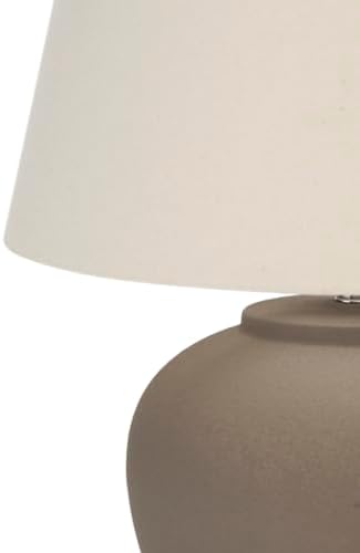 Nourison Home 20" Brown Matte Ceramic Table Lamp with Fabric Shade, Bedside Nightstand Lamp for Bedroom, Living Room, Entryway - Image 7