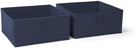 RiverRidge Folding Storage Bins - 2-pack of 5in Tall Navy Cubes by RiverRidgeHome