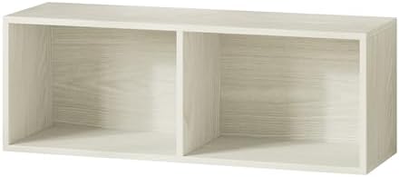 IOTXY DIY Modular Cubby Bookcase - Stackable 2-Cube Open Bookshelf, Oak by IOTXY