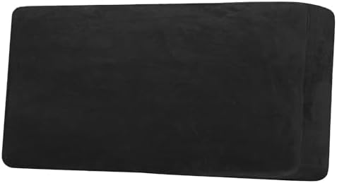 H.VERSAILTEX Velvet Stretch Individual Couch Cushion Cover Plush Cushion Slipcover for Loveseat Sofa Cushion Furniture Protector Seat Cushion Sofa Cover (1 Piece Sofa Cushion Cover, Black) by HVERSAILTEX