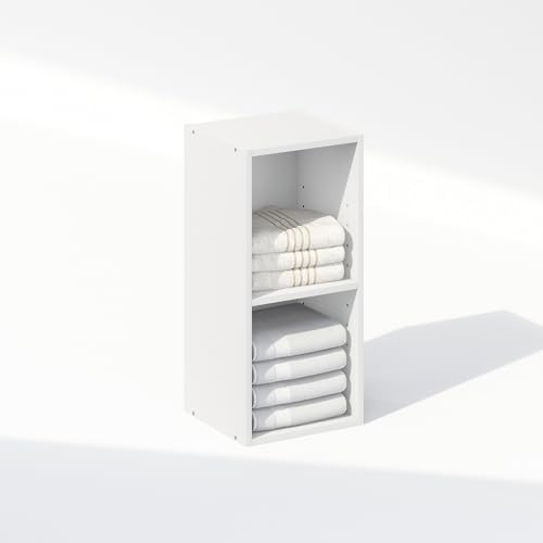 Furinno Reed 2-Tier Closet Organizers and Storage, Closet Organizer, Open Shelf Closet Storage, for Wardrobe, Bedroom, Living Room, 10-Inch Width, White - Image 5