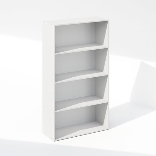 Furinno Reed Closet Organizers and Storage, 4-Tier Closet Organizer, Open Shelf Closet Storage, for Wardrobe, Bedroom, Living Room, White - Image 3