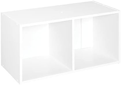 ClosetMaid Cubeicals 2 Cube Storage Shelf Organizer Bookshelf, Stackable or Hanging Wall Mount, Easy Assembly, White Wood Finish by Unknown
