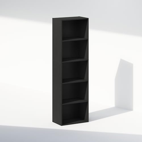 Furinno Reed Closet Organizers and Storage, 5-Tier Closet Organizer, Open Shelf Closet Storage, for Wardrobe, Bedroom, Living Room, Blackwood - Image 3