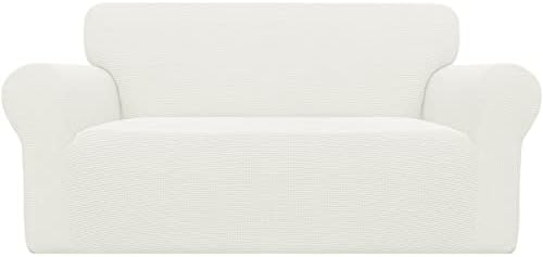 Easy-Going Stretch Loveseat Couch Covers Washable Cream by Easy-Going