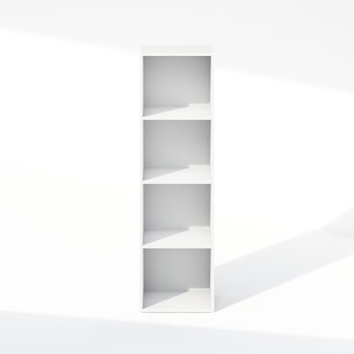 Furinno Reed Closet Organizers and Storage, 4-Tier Closet Organizer, Open Shelf Closet Storage, for Wardrobe, Bedroom, Living Room, White - Image 7