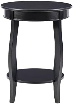 Powell Furniture Round Table with Shelf, Black - Image 7