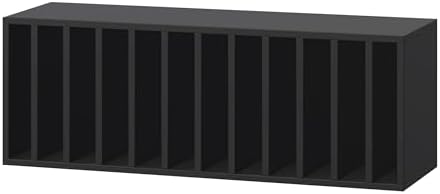 IOTXY DIY Modular Cubby Bookcase - Stackable 12-Cube Open Bookshelf, Black by IOTXY