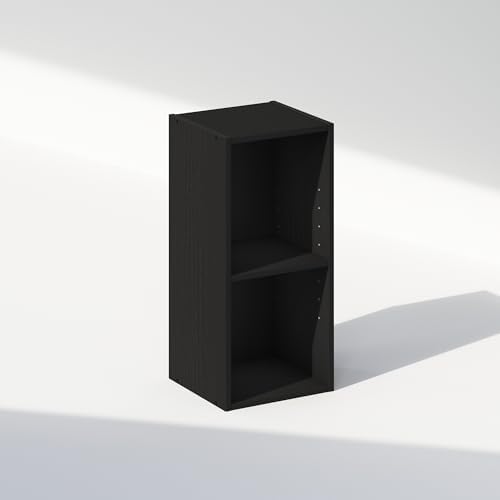 Furinno Reed 2-Tier Closet Organizers and Storage, Closet Organizer, Open Shelf Closet Storage, for Wardrobe, Bedroom, Living Room, 10-Inch Width, Blackwood - Image 4
