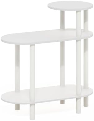 Furinno Turn-N-Tube Night Stand, 3-Tier Oval Sofa Nightstand with Open Shelf, Toolless Assembly Narrow End Table, Side Table, Bedside Table, for Bedroom, Closet, Dorm, White - Image 6