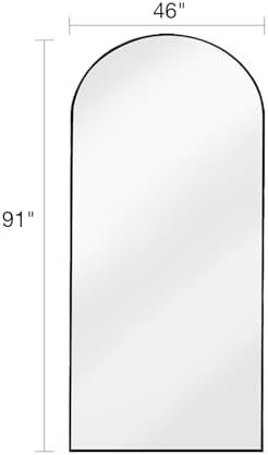 KOMCOTE Full Length Floor Mirror, 91x46 Inch Oversized Arched Standing Mirror in Black for Bedroom, Living Room, Dressing Room - Elegant Freestanding Leaning Mirror Decor - Image 4