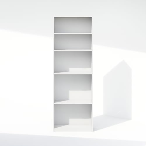 Furinno Reed Closet Organizers and Storage, 5-Tier Closet Organizer, Open Shelf Closet Storage, for Wardrobe, Bedroom, Living Room, White - Image 7