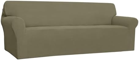 Easy-Going Stretch 4 Seater Oversized Sofa Couch Cover Khaki by Easy-Going