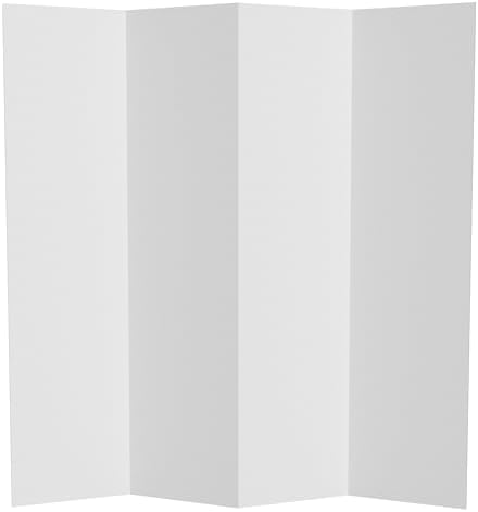 6 ft. Tall White Temporary Cardboard Folding Screen - 4 Panel by RedLantern