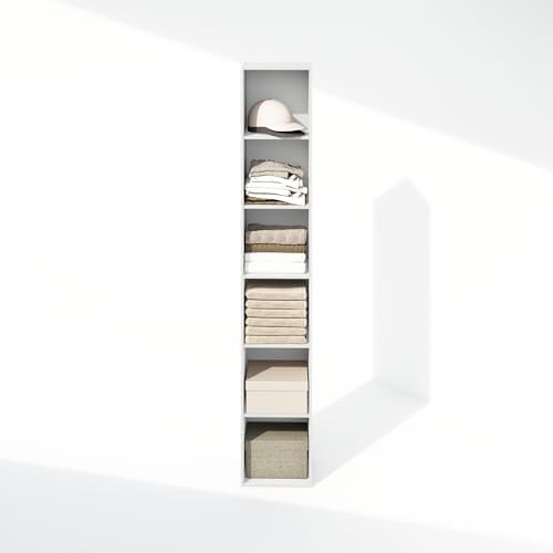 Furinno Cubicle 6-Tier Closet Organizers and Storage, Closet Organizer, Open Shelf Closet Storage, for Wardrobe, Bedroom, Living Room, White - Image 5