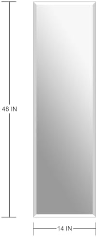 Frameless Full Length Mirror for Wall, 48x14 Inch Bathroom Vanity Mirror - Image 4