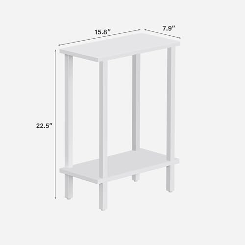 TUTOTAK Narrow Side Table, 2-Tier Small End Table for Couch - Image 3
