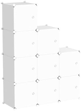 C&AHOME 9-Cube Storage Organizer with Door Cube Shelf Closet Cabinet Milky - Image 5