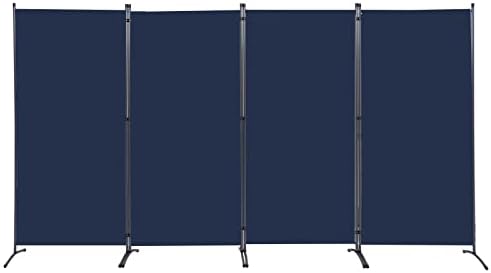 4 Panel Folding Room Divider, Sturdy Frame Freestanding Wall Divider by YASRKML