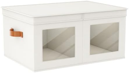 Univivi Large Fabric Storage Bins with Lids for Clothes 1 Pack, Beige by Univivi