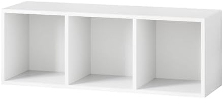 IOTXY DIY Modular Cubby Bookcase - Stackable 3-Cube Open Bookshelf, White by IOTXY