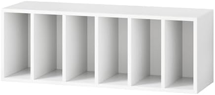 IOTXY DIY Modular Cubby Bookcase - Stackable 6-Cube Open Bookshelf, White by IOTXY