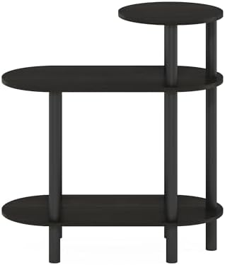 Furinno Turn-N-Tube Side Table, 3-Tier Oval Sofa End Table with Open Shelf, Toolless Assembly Night Stand, Bedside Table, for Living Room, Bedroom, Espresso - Image 6