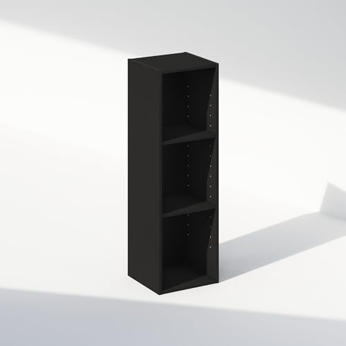 Furinno Reed 3-Tier Closet Organizers and Storage, Closet Organizer, Open Shelf Closet Storage, for Wardrobe, Bedroom, Living Room, 10-Inch Width, Blackwood - Image 4
