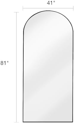 KOMCOTE Full Length Floor Mirror, 82x42 Inch Oversized Arched Standing Mirror in Black for Bedroom, Living Room, Dressing Room - Elegant Freestanding Leaning Mirror Decor - Image 5