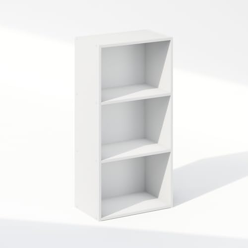 Furinno Reed Closet Organizers and Storage, 3-Tier Closet Organizer, Open Shelf Closet Storage, for Wardrobe, Bedroom, Living Room, White by Furinno-FitsYourSpaceFitsYourBudget