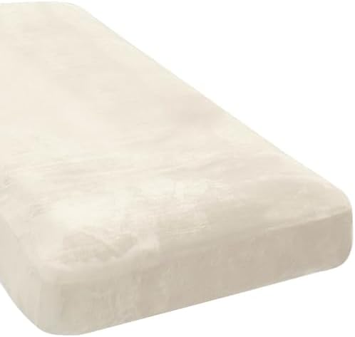 H.VERSAILTEX Velvet Stretch Individual Chaise Cover Sectional Couch Covers for L Shaped Sofa Both Left/Right Furniture Protector Seat Cushion Sofa Cover (1 Piece Chaise Cover, Cream) by HVERSAILTEX