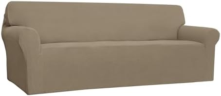 Easy-Going Stretch 4 Seater Oversized Sofa Couch Cover Natural by Easy-Going