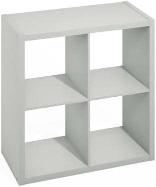 Furinno HERMITE Kitchen Island, 4-Cube Coffee Bar, Extra Thick Kitchen Storage, Bakers Rack, for Pantry Organizers and Storage, Kitchen Organization, Light Grey - Image 7