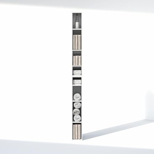 Furinno Fulda 8-Tier Closet Organizers and Storage, Open Shelf, Storage Organizer, 6-Inch Width, for Closet, Bedroom, White - Image 6