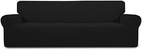 Easy-Going Stretch 4 Seater Oversized Sofa Couch Cover Black by Easy-Going