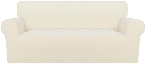 PureFit Stretch Oversized Loveseat Covers Couch Covers for Sofa Ivory by PureFit