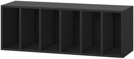 IOTXY DIY Modular Cubby Bookcase - Stackable 6-Cube Open Bookshelf, Black by IOTXY