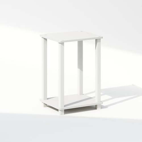 Furinno Simplistic Toolless 2-Tier Compact Night Stand, White - Image 5