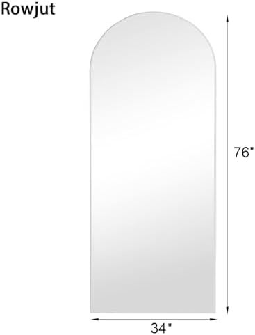 Rowjut Large 76"x34" Arched Full Length Mirror White Floor &Standing for Bedroom&Living Room&Wall Mounted Mirror Full Body Mirrors Hanging or Leaning. - Image 2