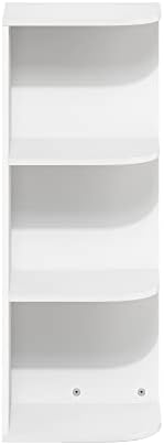 Furinno PASIR Book Shelf, 3-Tier Corner Bookshelf with Open Shelf, Standing Bookcase, 9.3 x 12 x 31.5 for Organization and Storage, for Living Room, Bedroom, Home Office, White - Image 4