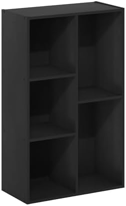 Furinno LUDER Book Shelf, 5-Cube Bookshelf, Reversible Bookcase, 9.4 x 19.5 x 31.5, Easy Assembly, for Living Room, Bedroom, Home Office, Blackwood - Image 6