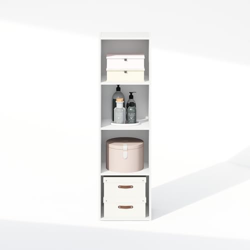 Furinno Reed Closet Organizers and Storage, 4-Tier Closet Organizer, Open Shelf Closet Storage, for Wardrobe, Bedroom, Living Room, White - Image 6