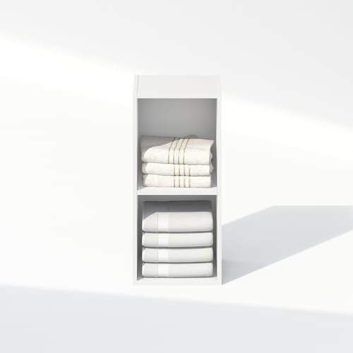 Furinno Reed 2-Tier Closet Organizers and Storage, Closet Organizer, Open Shelf Closet Storage, for Wardrobe, Bedroom, Living Room, 10-Inch Width, White - Image 6
