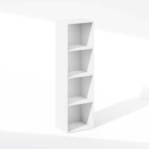 Furinno Reed Closet Organizers and Storage, 4-Tier Closet Organizer, Open Shelf Closet Storage, for Wardrobe, Bedroom, Living Room, White - Image 5