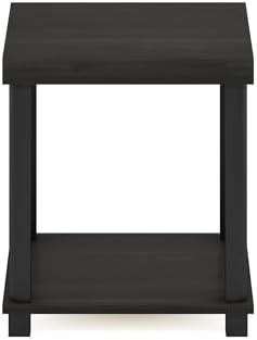 Furinno Turn-N-Tube Toolless 2-Tier Side Table, Thick Tabletop, Espresso - Image 7